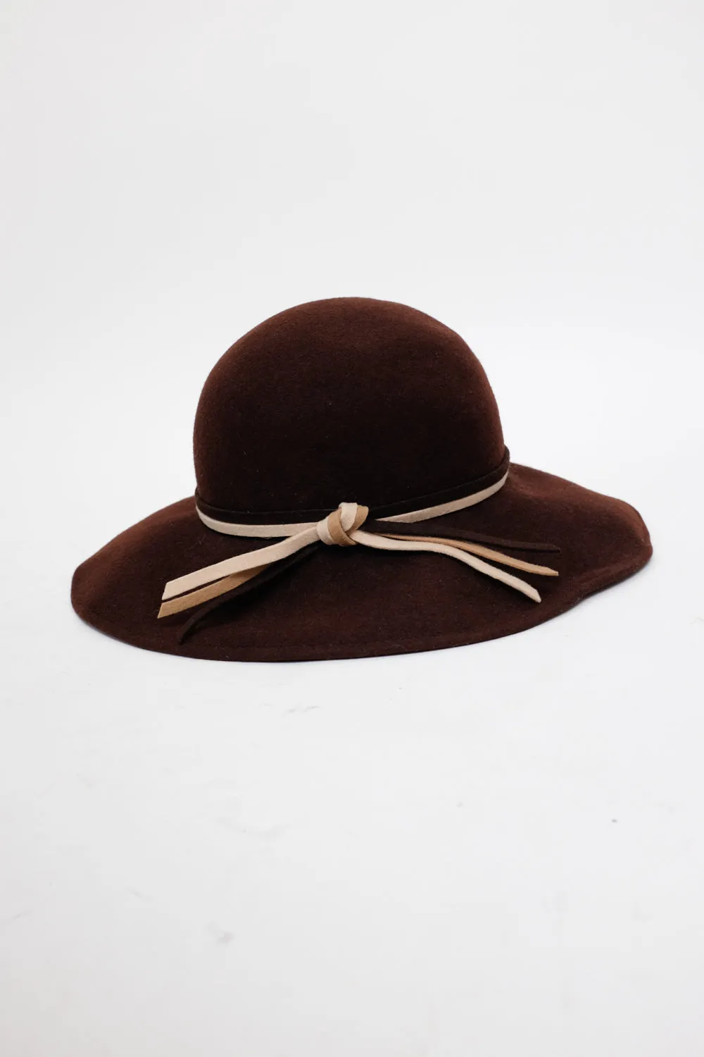 0063_PURE WOOL VINTAGE BROWN WIDE BRIM HAT