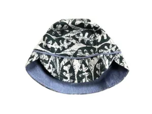 4 x Bonds Baby Reversible Hat - Kids Boys Girls Stretchies Sun Blue Batik Leaf