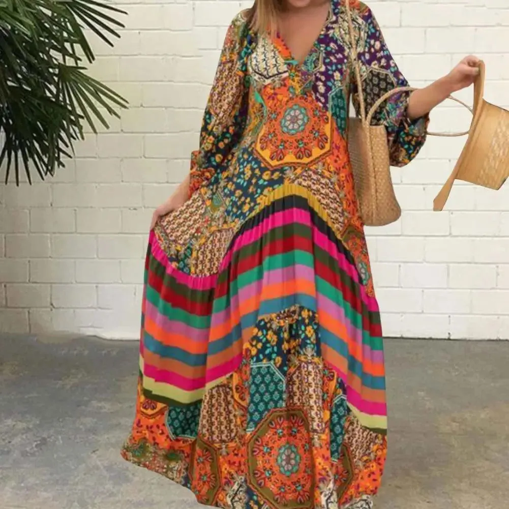 60's Hippie Inspired Oversized Bohemian Maxi Dresses