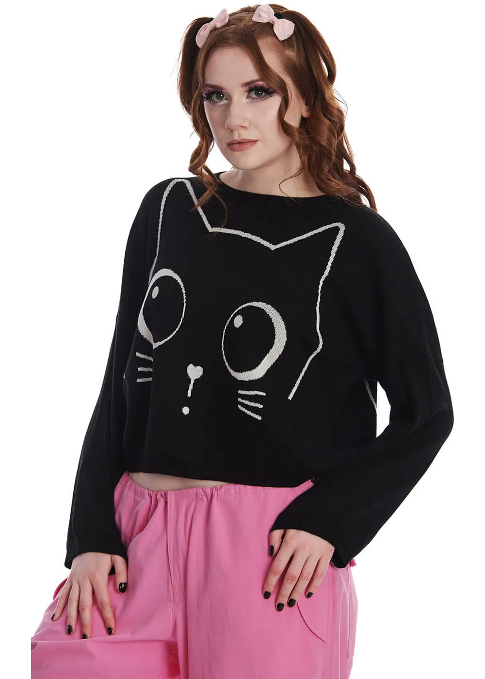 Banned Haru Cat Jumper Black