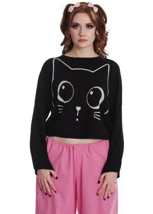 Banned Haru Cat Jumper Black