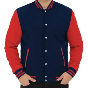 Best Quality Of Mens High School Baseball Style Red and Blue Varsity Jackets