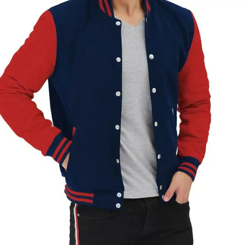 Best Quality Of Mens High School Baseball Style Red and Blue Varsity Jackets