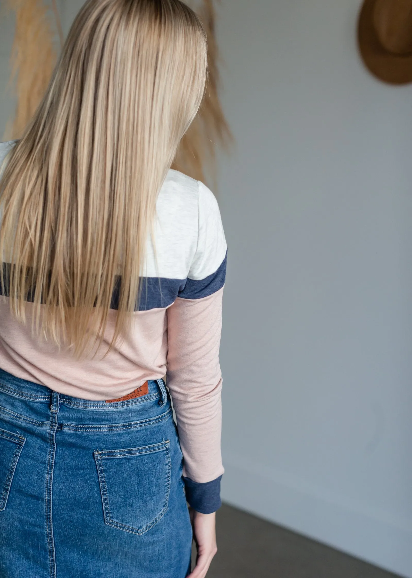 Blush Boatneck Colorblock Top - FINAL SALE