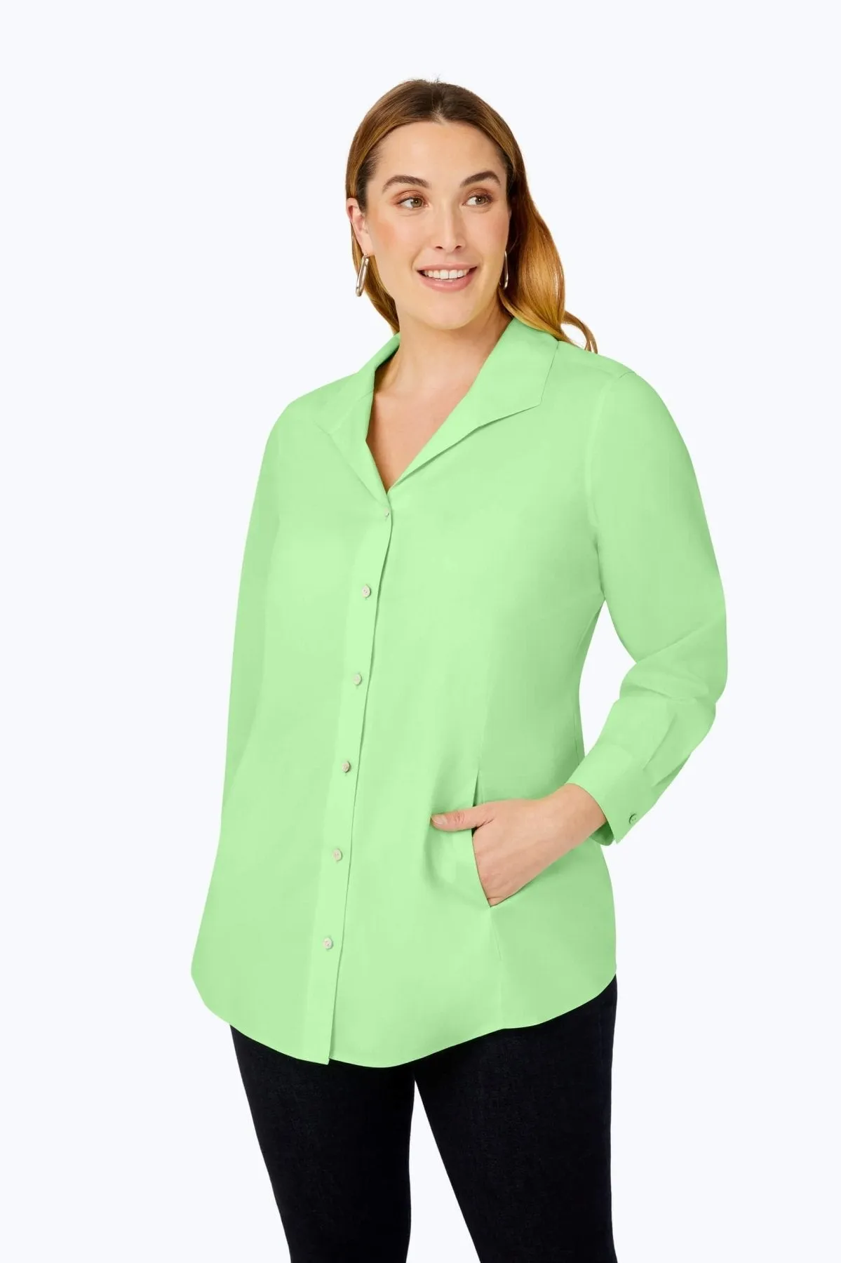 Cecilia Plus Stretch No Iron Long Sleeve Tunic