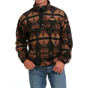 Cinch Men's Black Aztec Print Polar Fleece Sweater