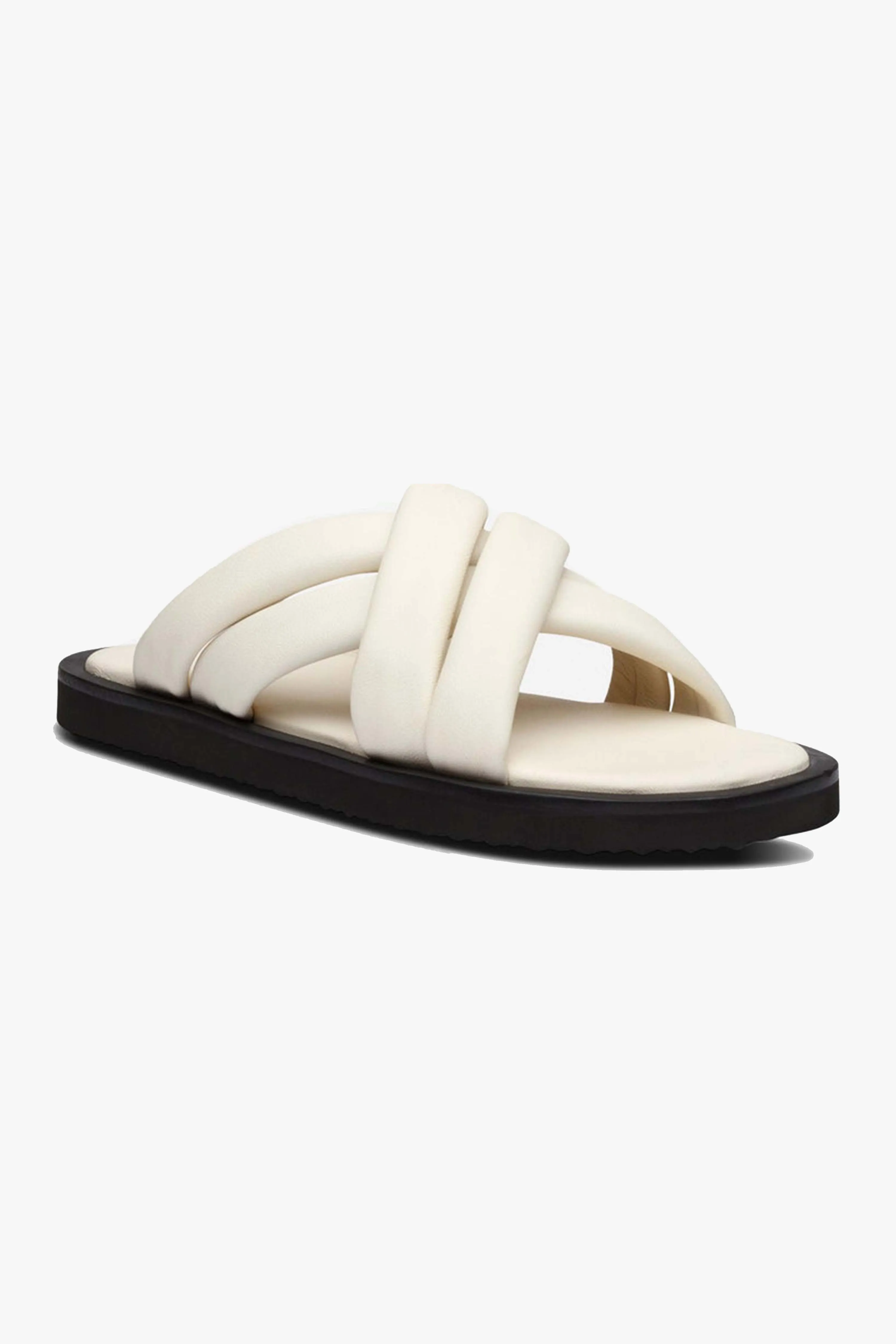 Coast Off White Leather Crossover Slide