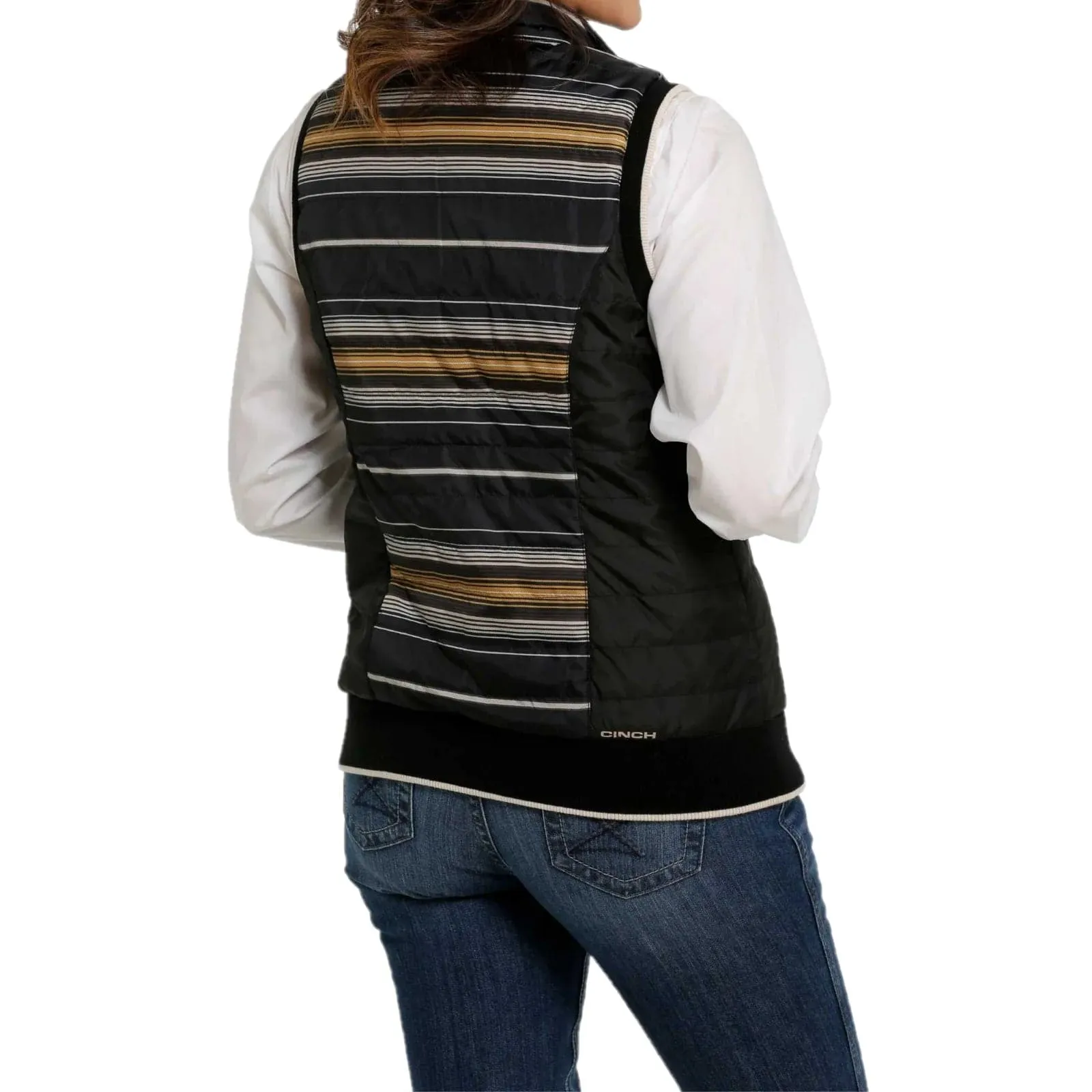 Cruel Girl Women's Striped Black Reversible Vest