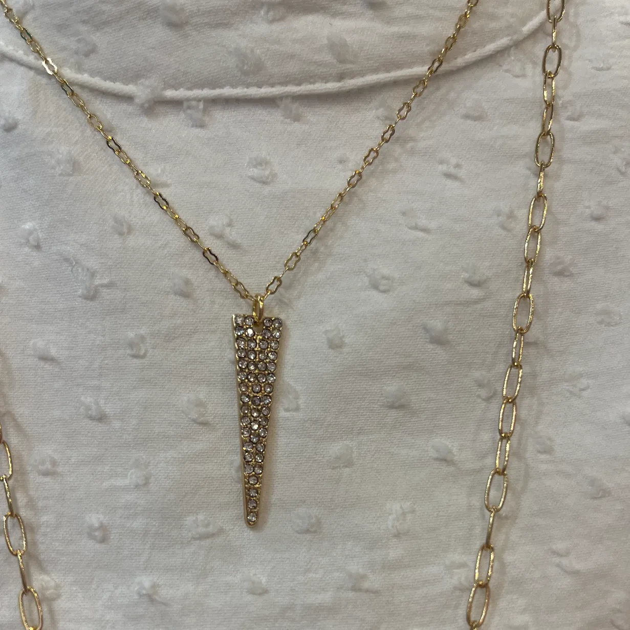 Double Arrow Layered Gold Necklace