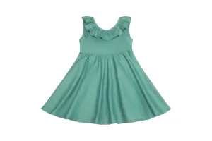 Emi Dress - Green Linen