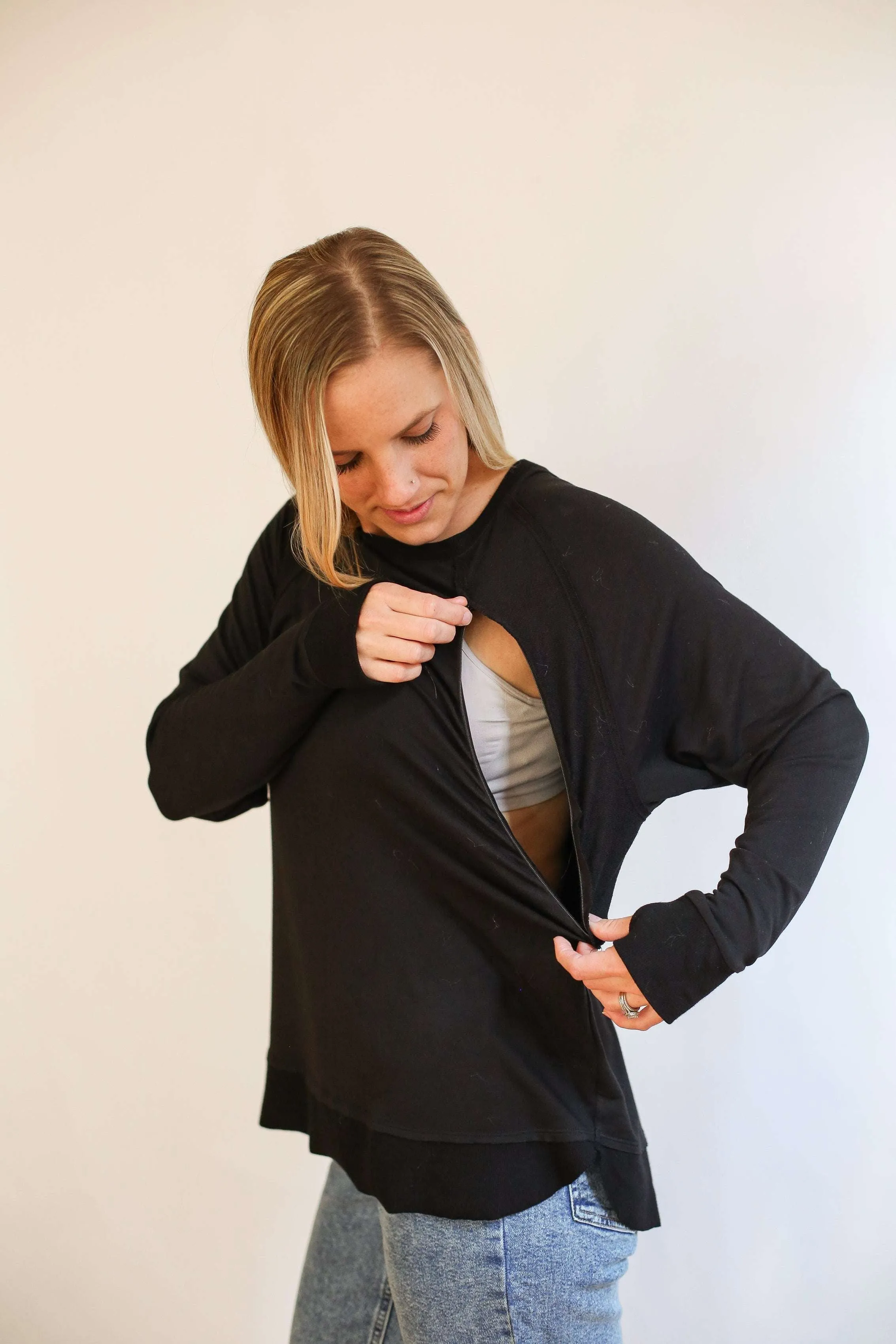 Free Flowing Long Sleeve Nursing Top