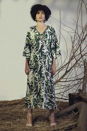 Green Birch Tropical Printed Maxi Dress