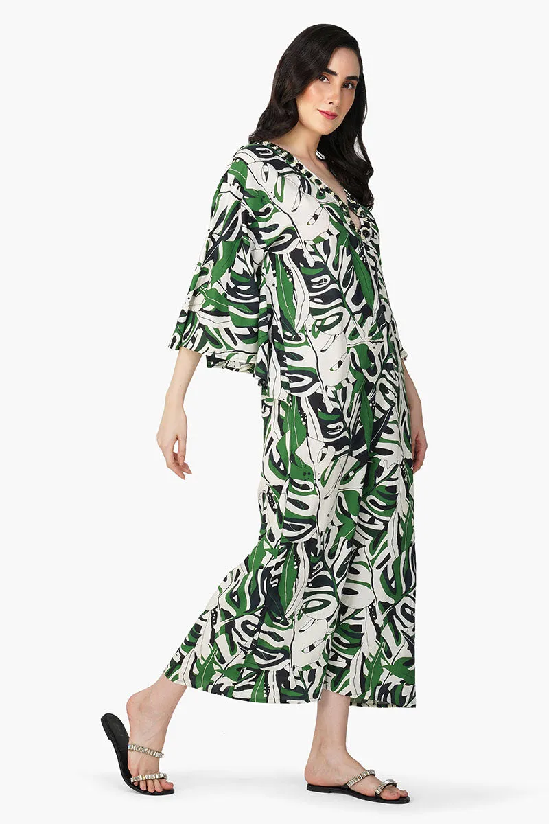 Green Birch Tropical Printed Maxi Dress