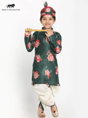 Krishna Style Dhoti Kurta Set for Boys - JBN Creation