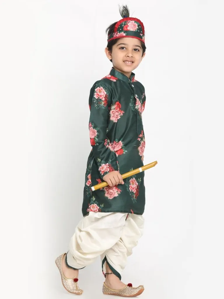 Krishna Style Dhoti Kurta Set for Boys - JBN Creation