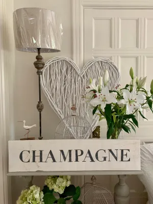 Large Distressed Standing Champagne Sign