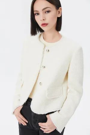 LILY Elegant White French-Style Jacket