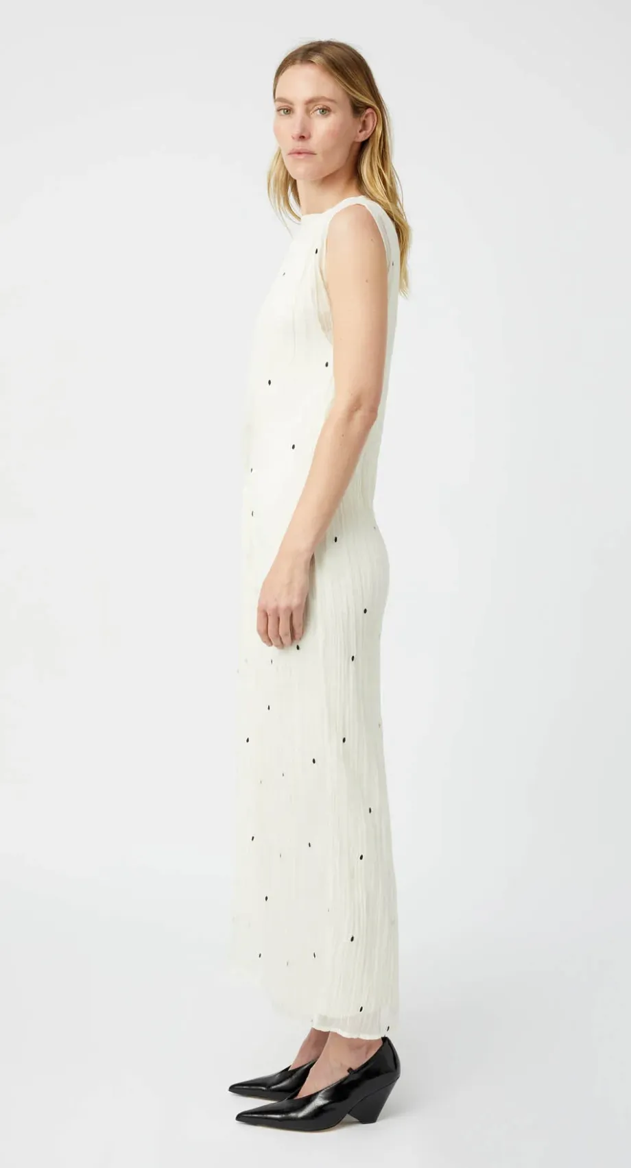 LOREN TWISTED MIDI DRESS - LEMON MILK