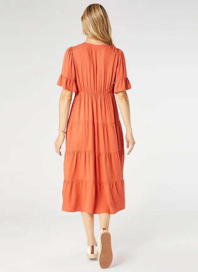 Margaux Tiered Ruffle Sleeve Dress