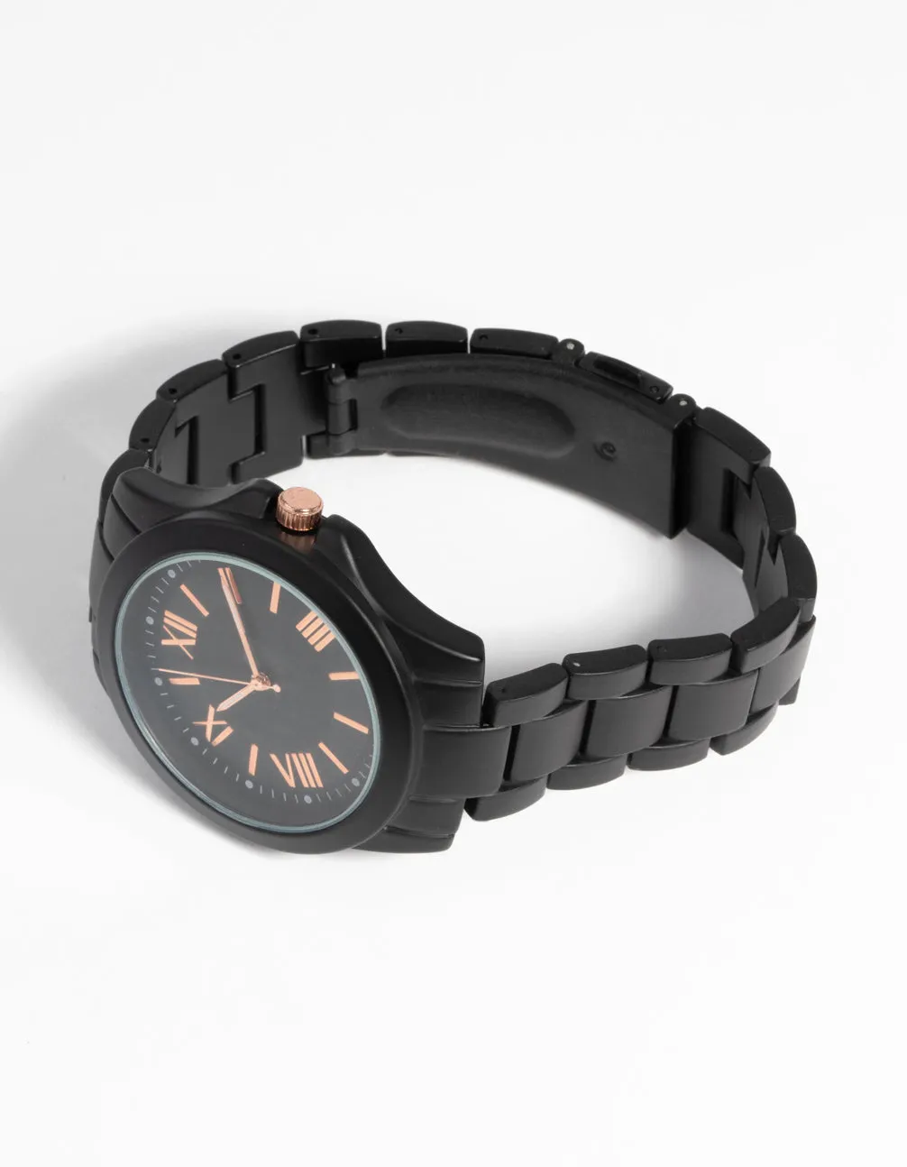 Matte Black Sport Link Strap Watch