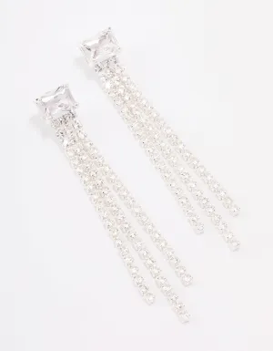 Silver Plated Dazzle Drop Earrings