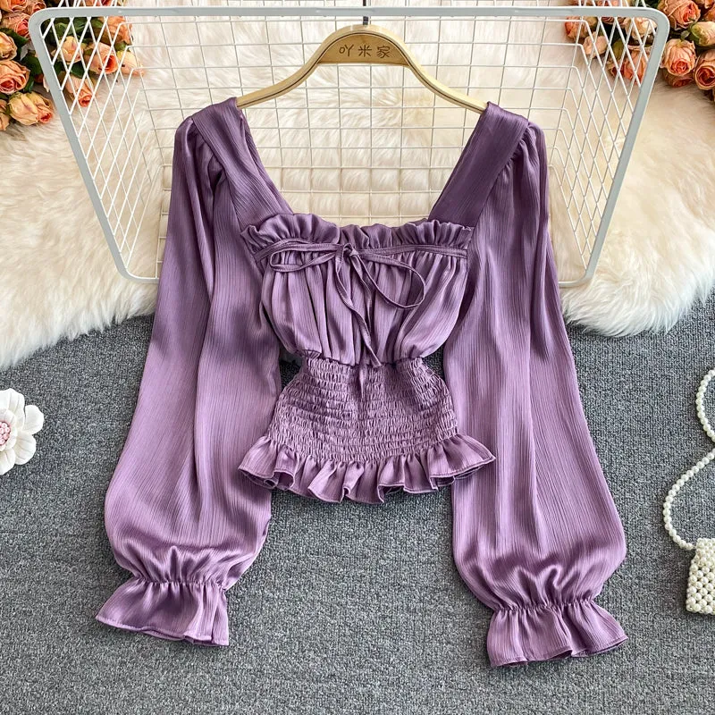 Stylish chiffon long sleeve tops fashion tops     S199