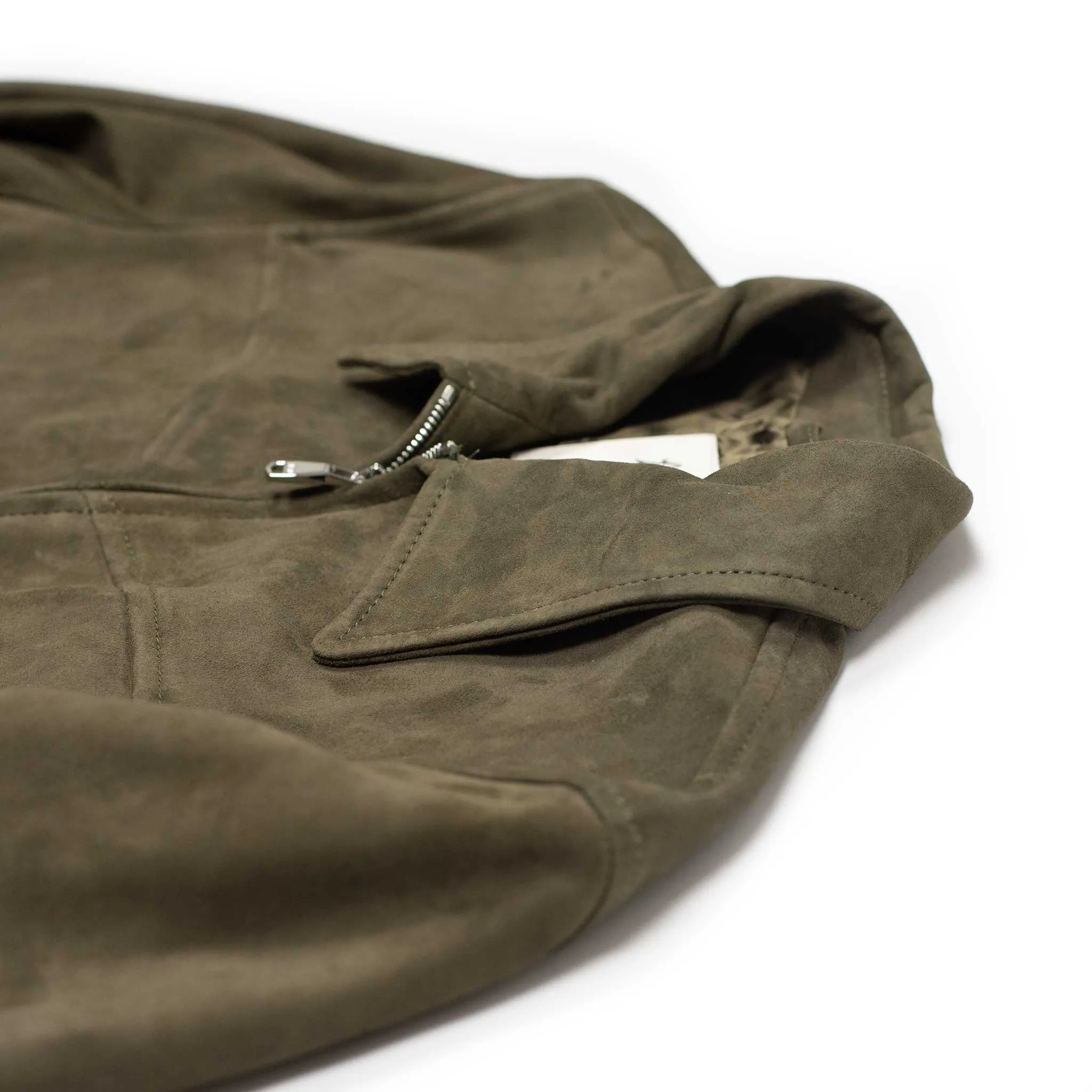 Suede Cowboy jacket in Muschio olive green