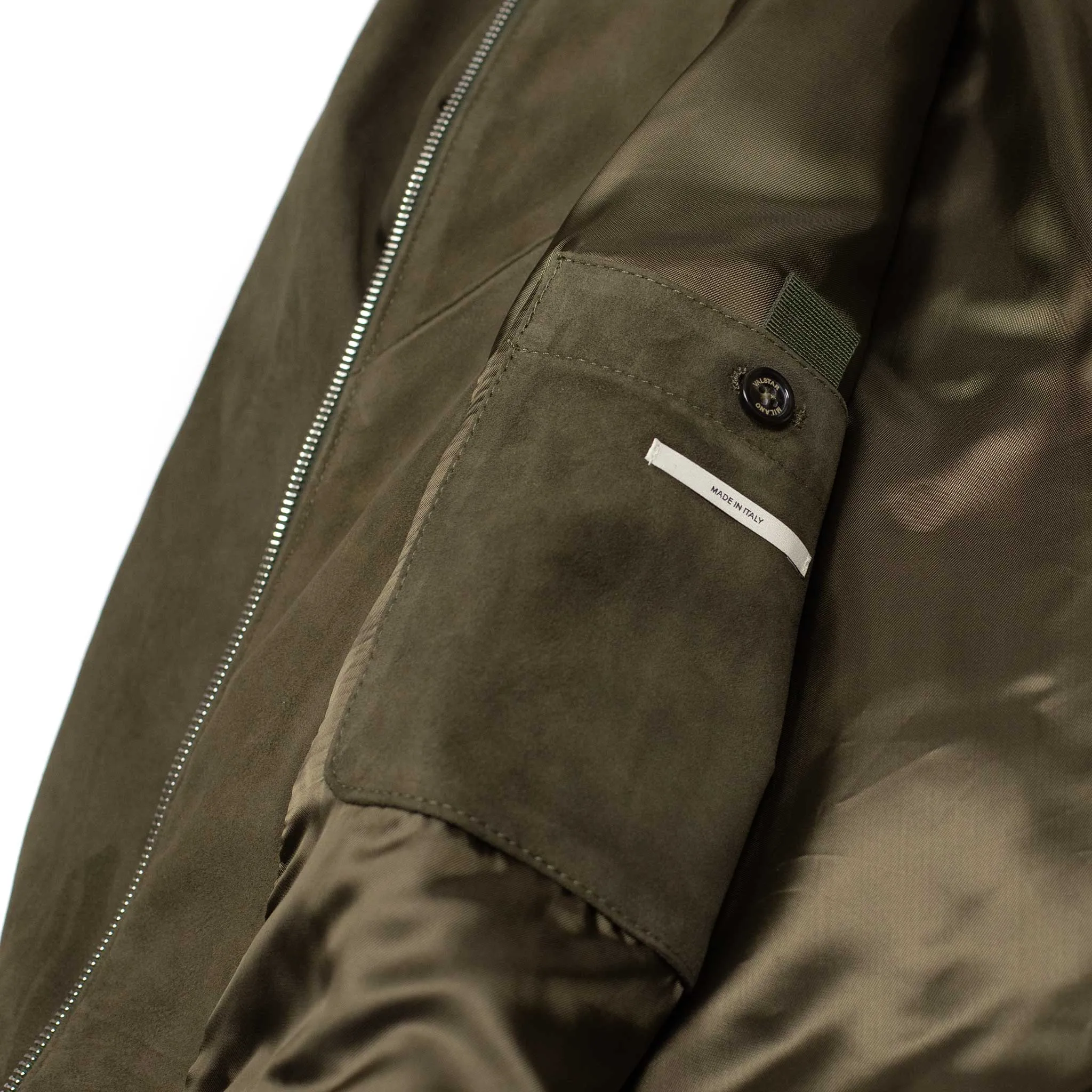 Suede Cowboy jacket in Muschio olive green