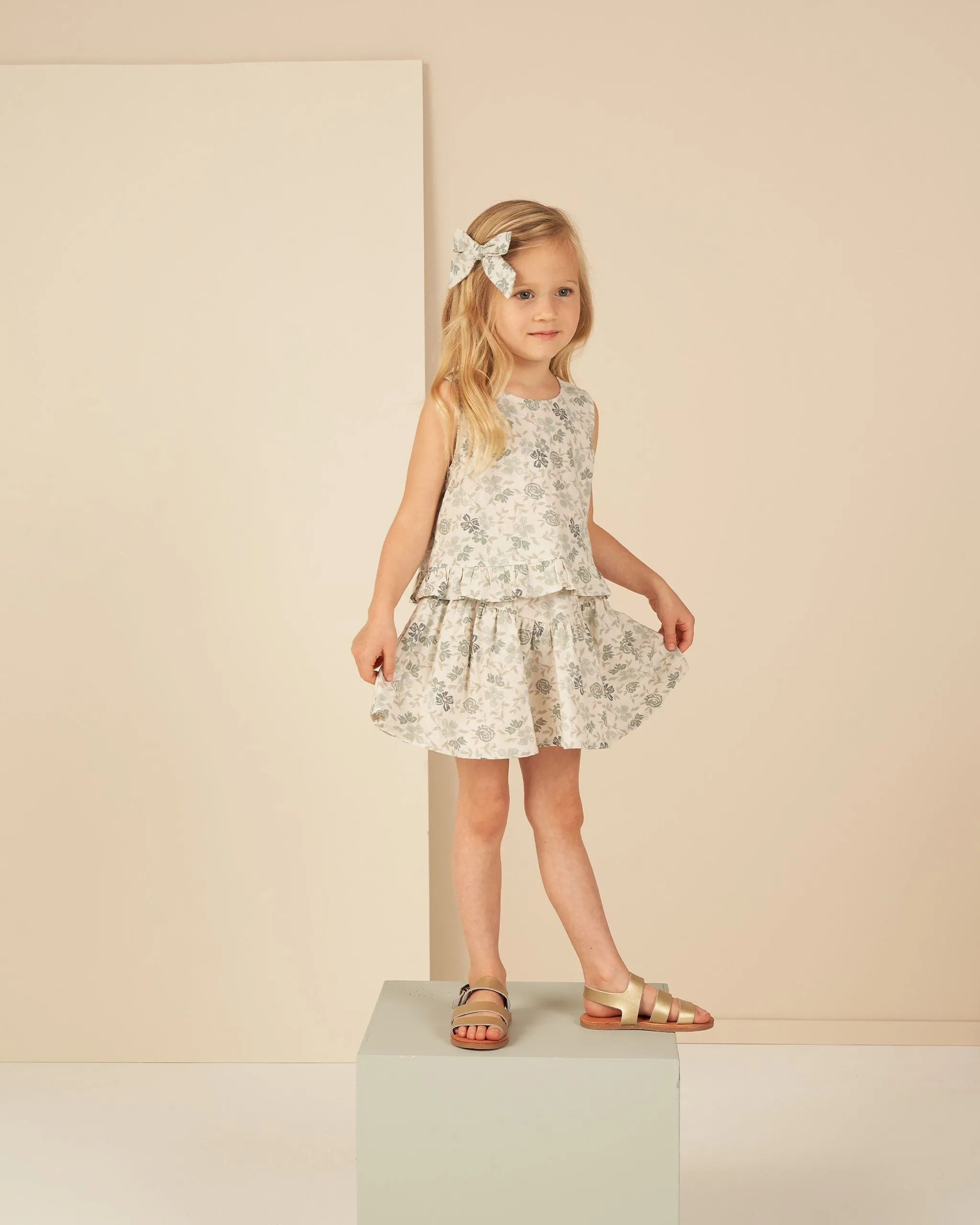 The Sparrow Skirt by Rylee   Cru - Blue Floral - KIDS