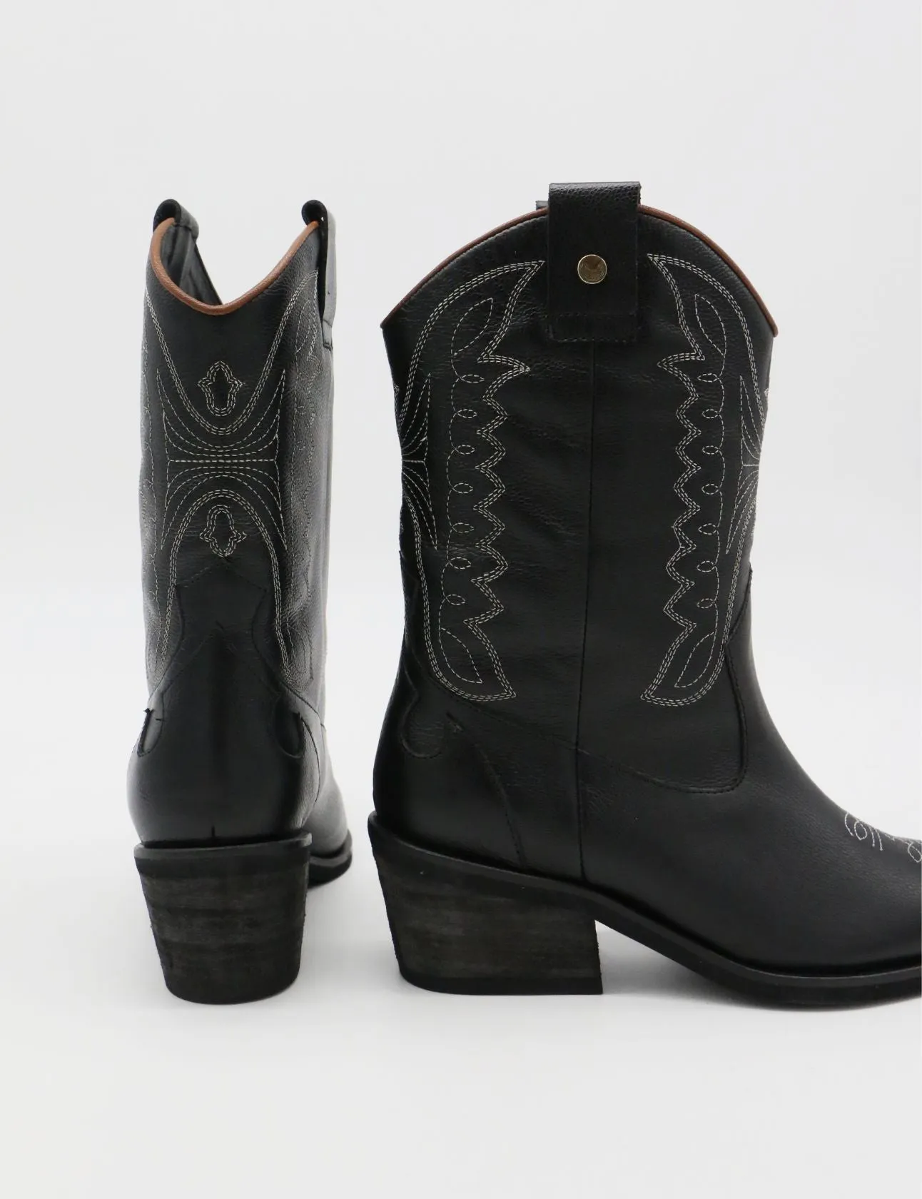 Unstoppable western cowboy boot black leather womens shoes