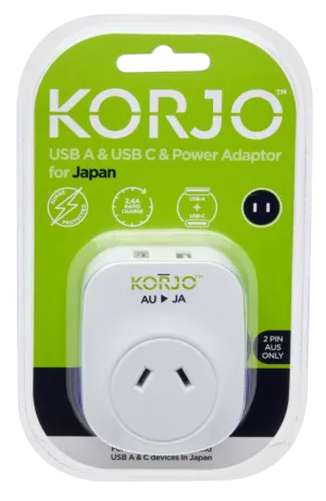 USB A C & Power Adaptor for Japan (USB ACJA)