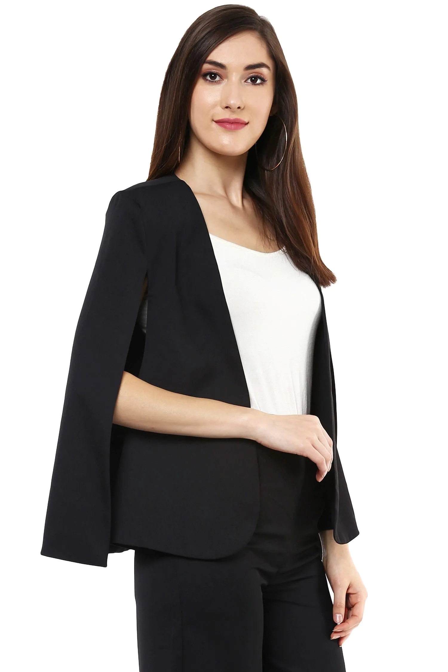 Women Black Cape Jacket