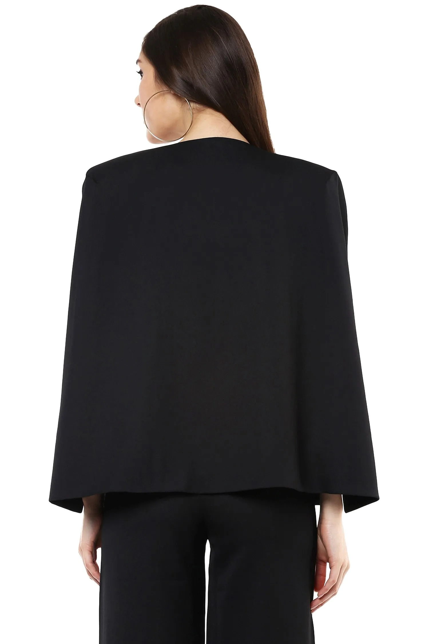 Women Black Cape Jacket