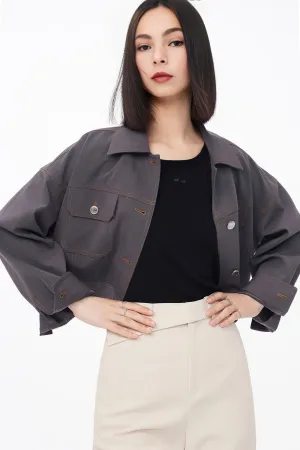 Workwear Style Loose Short Blouse