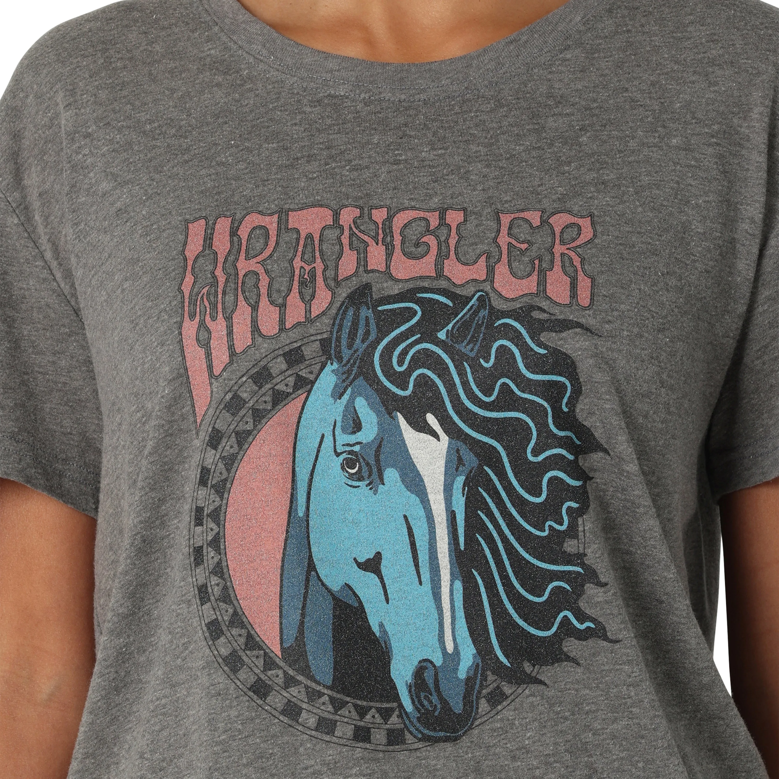 Wrangler "Stylish Horse" Grey Boyfriend Fit Tee for Women